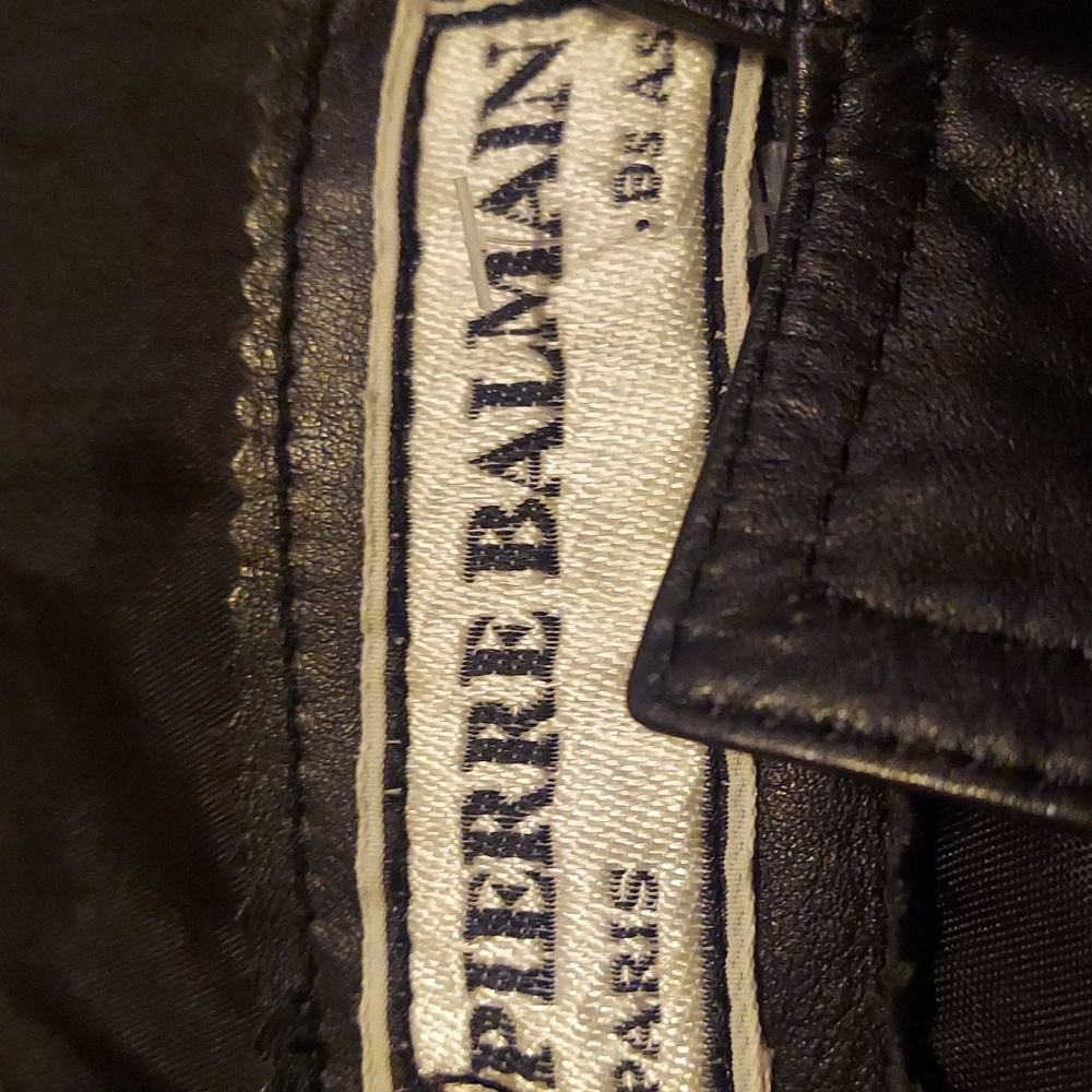 High fashion history grail! Gorg. Vintage black leather jacket by balmain